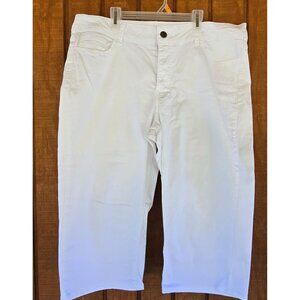 Riders By Lee Womens White Capri Jeans‎ Size 14 Embroidered Back Pockets